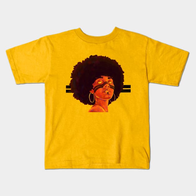 Yellow Sisi with lines Kids T-Shirt by GreenCreature